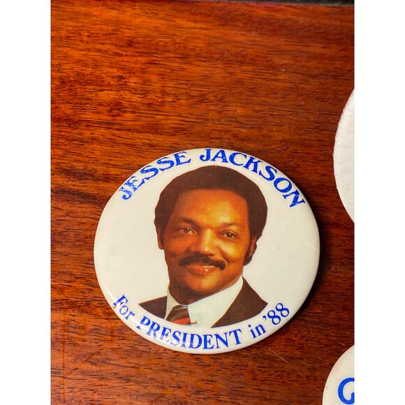 Lot of 5 Jesse Jackson for President 1988 Campaign Buttons Pins Badges 3 types - Picture 3 of 14